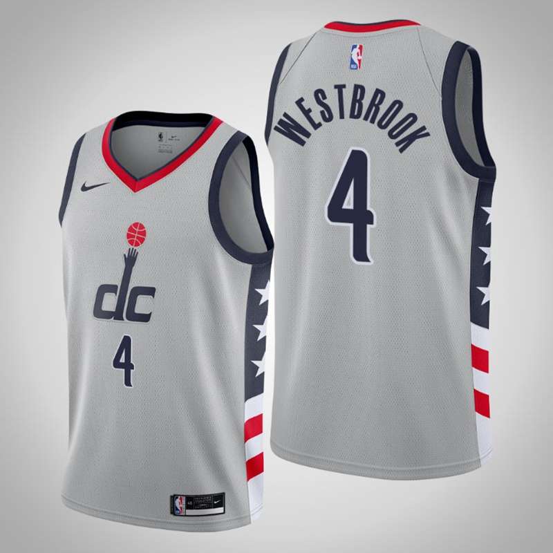 Washington Wizards 20/21 WESTBROOK #4 Grey City Basketball Jersey (Stitched)