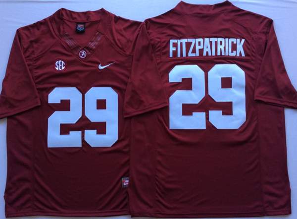 Alabama Crimson Tide Red FITZPATRICK #29 NCAA Football Jersey