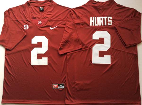 Alabama Crimson Tide Red HURTS #2 NCAA Football Jersey