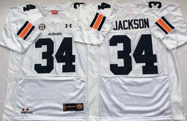 Auburn Tigers White JACKSON #34 NCAA Football Jersey