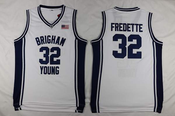 BYU Cougars White FREDETTE #32 NCAA Basketball Jersey