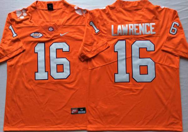 Clemson Tigers Orange LAWRENCE #16 NCAA Football Jersey