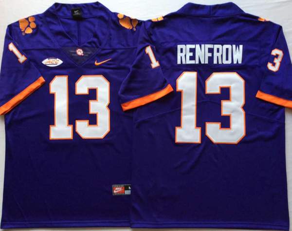 Clemson Tigers Purple RENFROW #13 NCAA Football Jersey