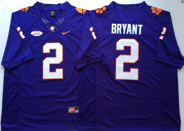 Clemson Tigers Purple BRYANT #2 NCAA Football Jersey