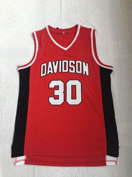 Davidson Wildcats Red CURRY #30 NCAA Basketball Jersey