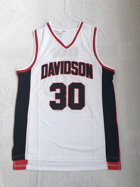 Davidson Wildcats White CURRY #30 NCAA Basketball Jersey