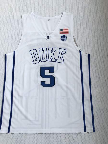 Duke Blue Devils White BARRETT #5 NCAA Basketball Jersey