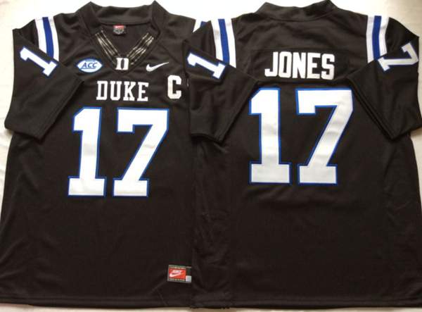 Duke Blue Devils Black JONES #17 NCAA Football Jersey