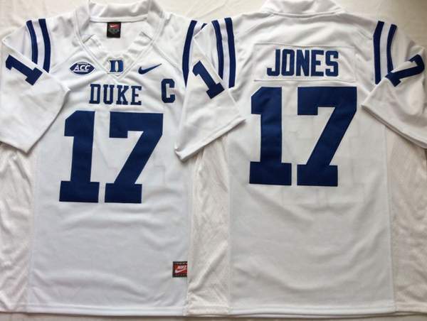 Duke Blue Devils White JONES #17 NCAA Football Jersey
