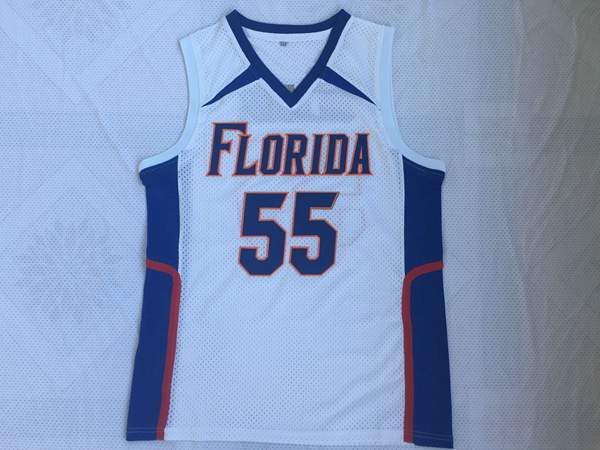 Florida Gators White FLORIDA #55 NCAA Basketball Jersey