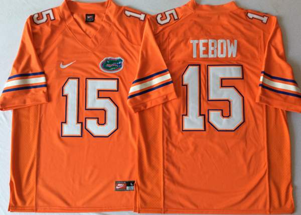 Florida Gators Orange TEBOW #15 NCAA Football Jersey 02