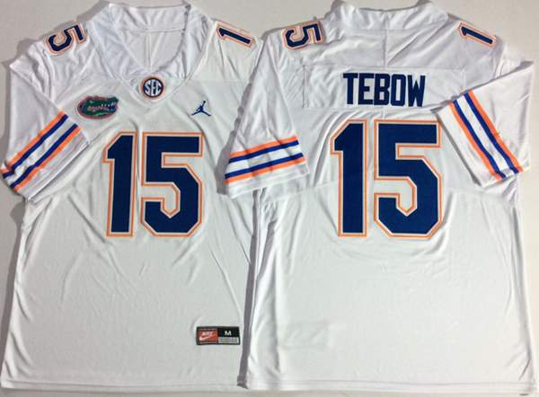 Florida Gators White TEBOW #15 NCAA Football Jersey