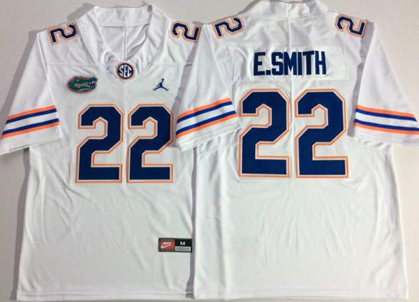 Florida Gators White E.SMITH #22 NCAA Football Jersey