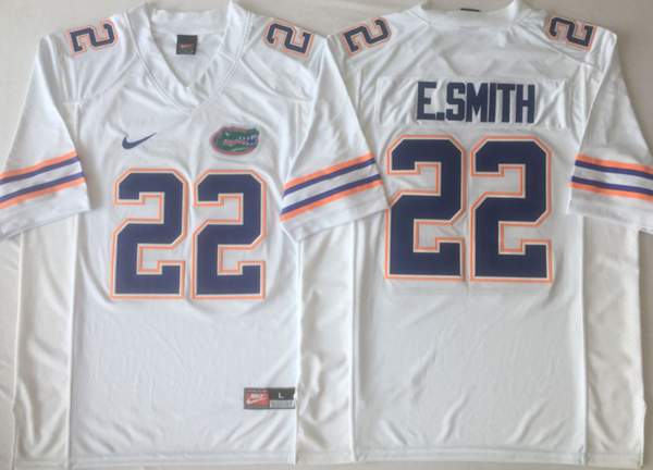 Florida Gators White E.SMITH #22 NCAA Football Jersey 02