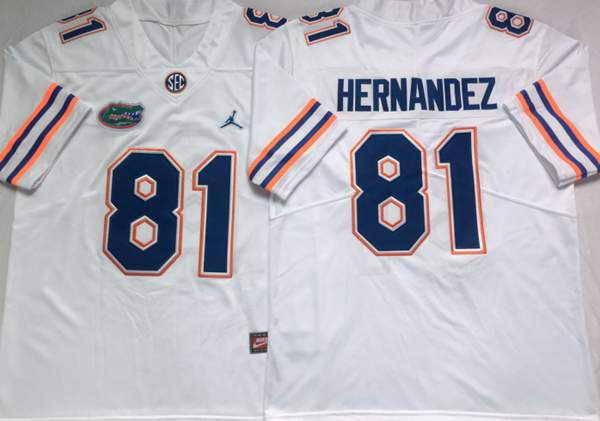 Florida Gators White HERNANDEZ #81 NCAA Football Jersey
