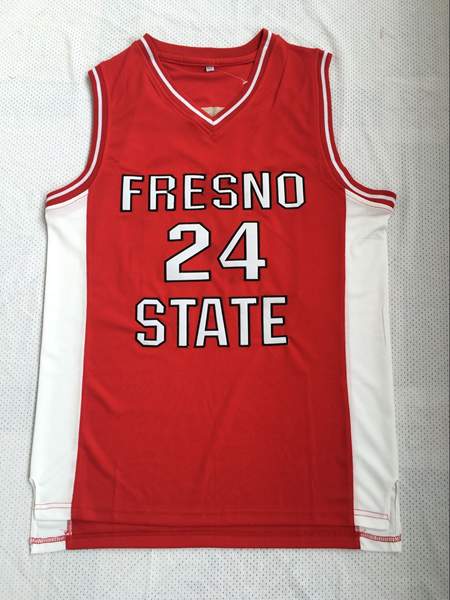 Fresno State Bulldogs Red GEORGE #24 NCAA Basketball Jersey