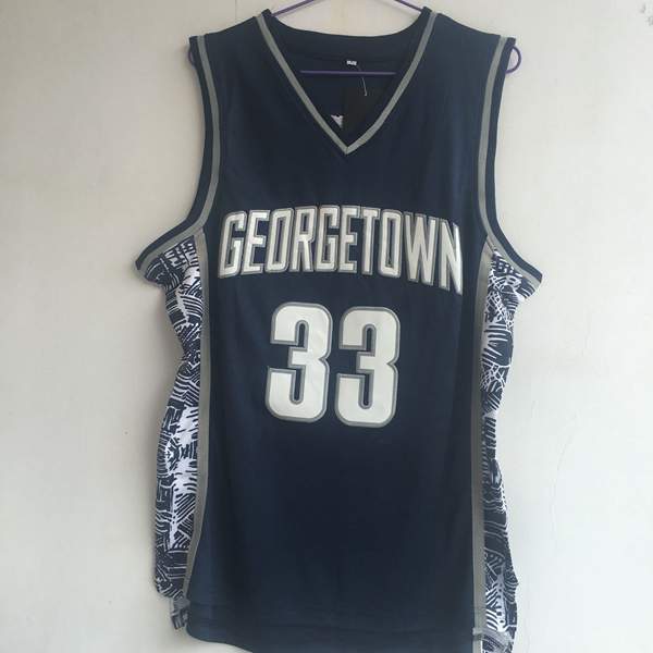 Georgetown Hoyas Dark Blue EWING #33 NCAA Basketball Jersey