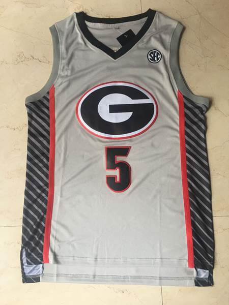 Georgia Bulldogs Grey EDWAROS #5 NCAA Basketball Jersey