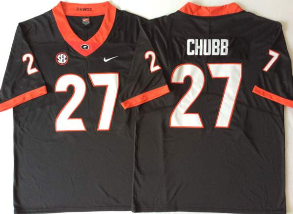 Georgia Bulldogs Black CHUBB #27 NCAA Football Jersey