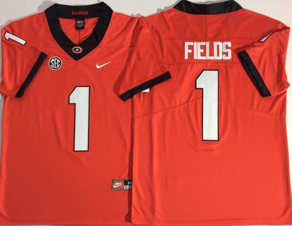 Georgia Bulldogs Orange FIELDS #1 NCAA Football Jersey