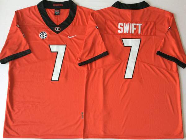 Georgia Bulldogs Orange SWIFT #7 NCAA Football Jersey