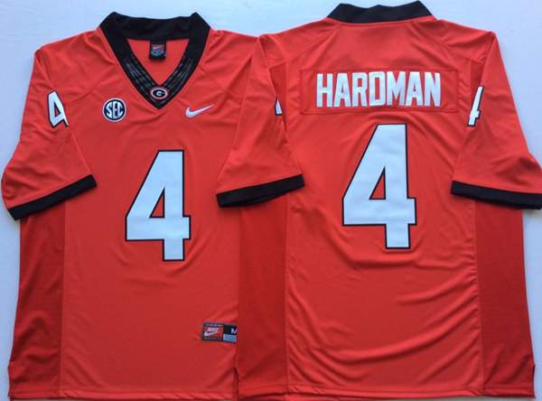 Georgia Bulldogs Red HAROMAN #4 NCAA Football Jersey