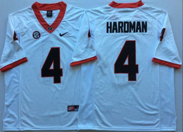 Georgia Bulldogs White HAROMAN #4 NCAA Football Jersey