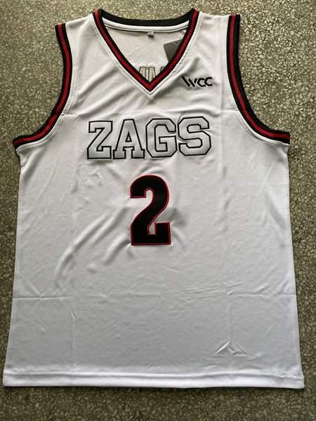 Gonzaga Bulldogs White TIMME #2 NCAA Basketball Jersey