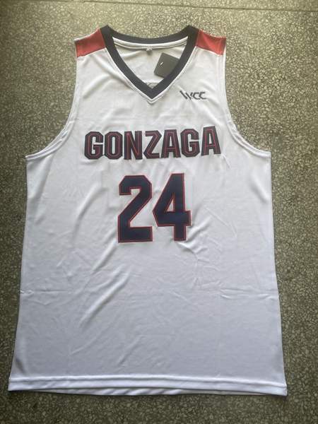 Gonzaga Bulldogs White KISPERT #24 NCAA Basketball Jersey 02