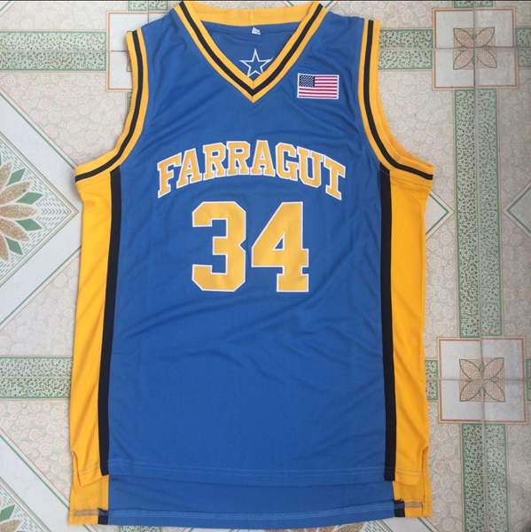 Farragut Blue GARNETT #34 Basketball Jersey
