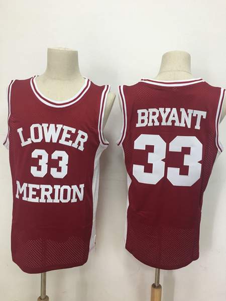 Lower Merion Red BRYANT #33 Basketball Jersey