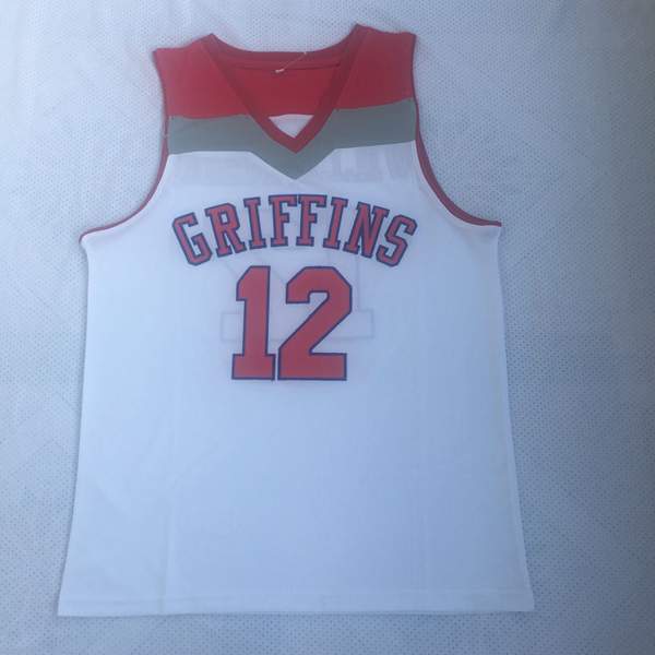 Griffins White WILLIAMSON #12 Basketball Jersey