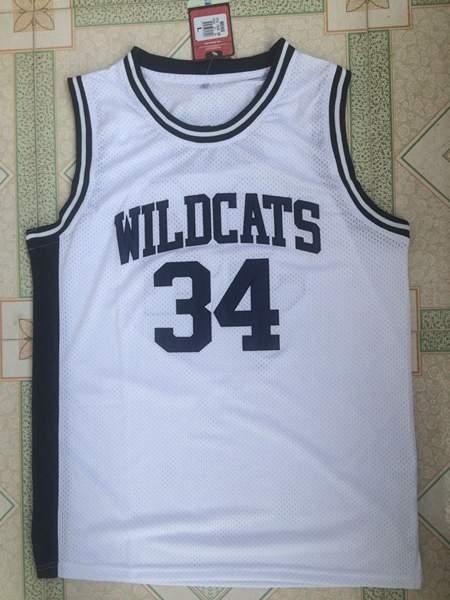Wildcats White BIAS #34 Basketball Jersey