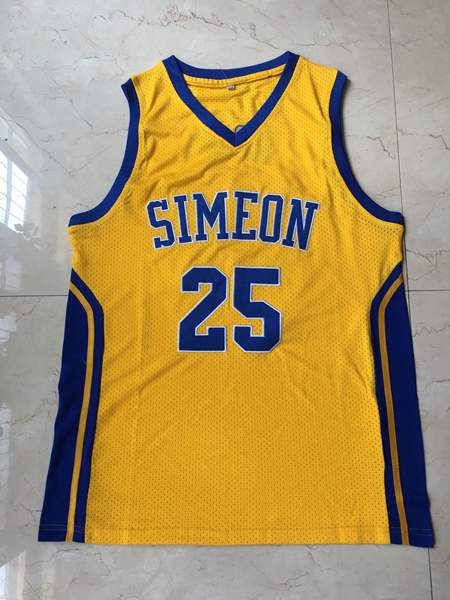 Simeon Yellow ROSE #25 Basketball Jersey