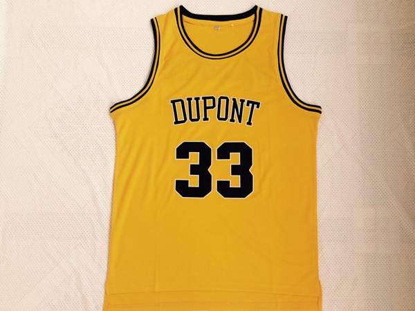 Dupont Yellow WILLIAMS #33 Basketball Jersey