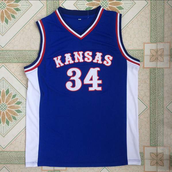 Kansas Jayhawks Blue PIERCE #34 NCAA Basketball Jersey