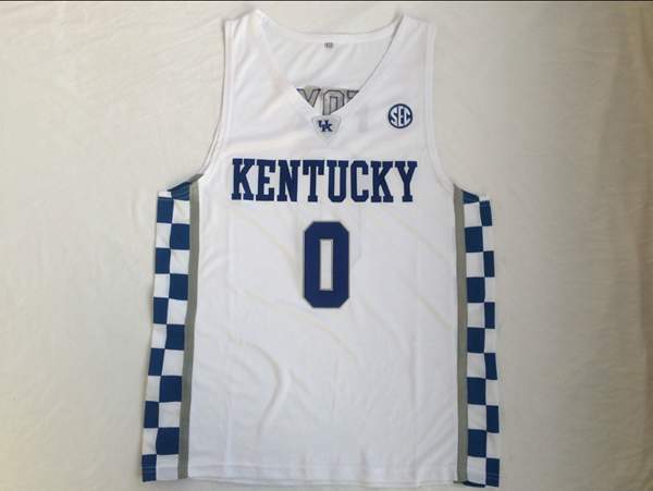 Kentucky Wildcats White FOX #0 NCAA Basketball Jersey