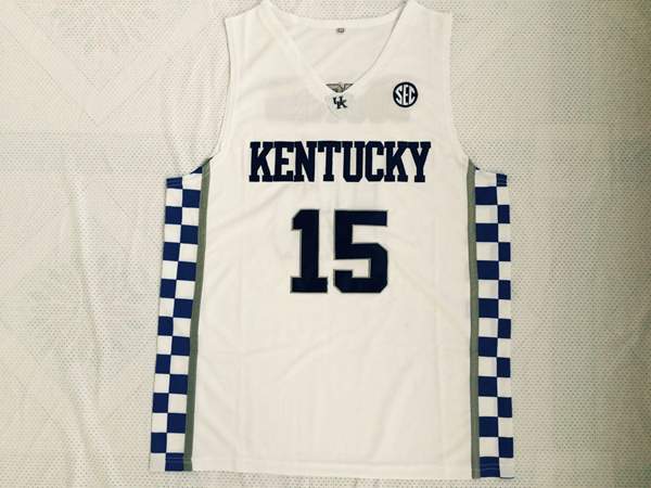 Kentucky Wildcats White COUSINS #15 NCAA Basketball Jersey