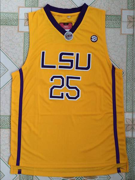 LSU Tigers Yellow SIMMONS #25 NCAA Basketball Jersey