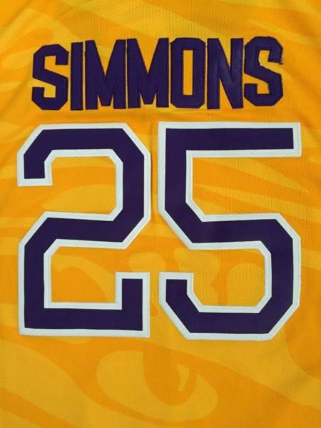 LSU Tigers Yellow SIMMONS #25 NCAA Basketball Jersey