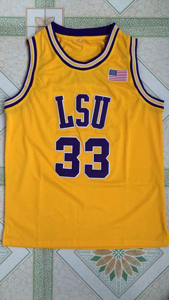 LSU Tigers Yellow ONEAL #33 NCAA Basketball Jersey