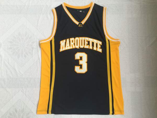 Marquette Golden Eagles Black WADE #3 NCAA Basketball Jersey