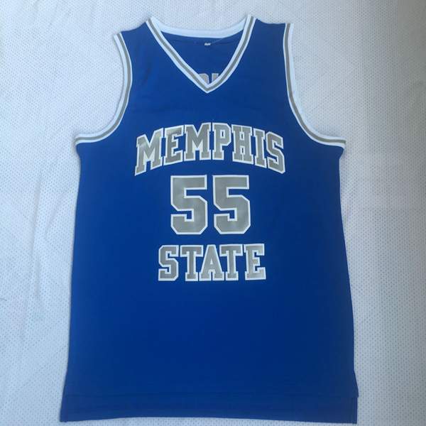 Memphis Tigers Blue WRIGHT #55 NCAA Basketball Jersey