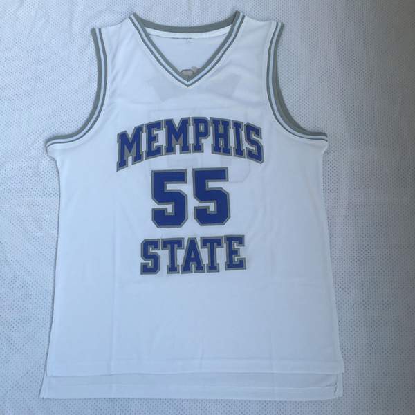 Memphis Tigers White WRIGHT #55 NCAA Basketball Jersey