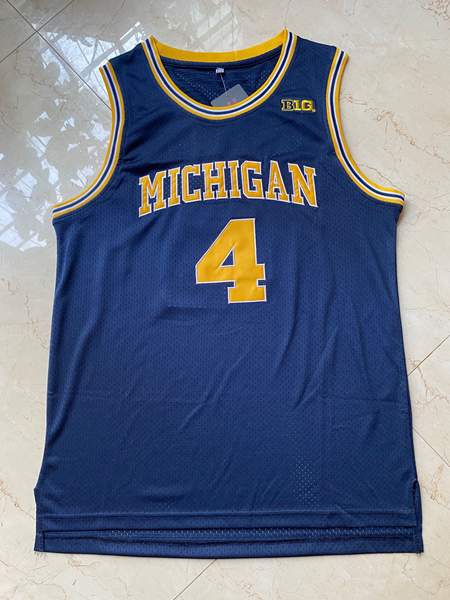 Michigan Wolverines Blue WEBBER #4 NCAA Basketball Jersey
