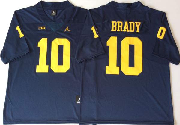 Michigan Wolverines Dark Blue BRADY #10 NCAA Football Jersey