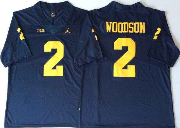 Michigan Wolverines Dark Blue WOODSON #2 NCAA Football Jersey