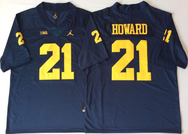 Michigan Wolverines Dark Blue HOWARD #21 NCAA Football Jersey