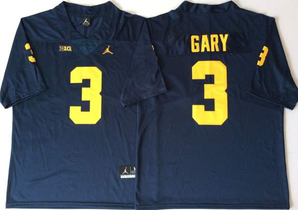 Michigan Wolverines Dark Blue GARY #3 NCAA Football Jersey