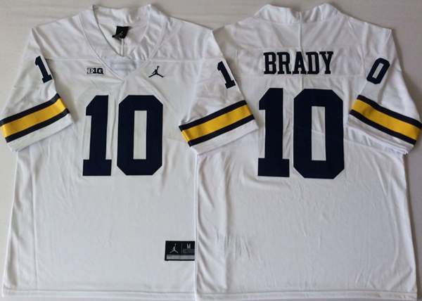 Michigan Wolverines White BRADY #10 NCAA Football Jersey